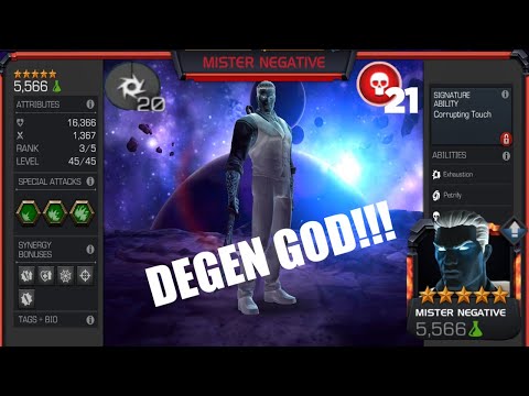5 STAR RANK 3 MISTER NEGATIVE DEGEN GOD! - Marvel Contest of Champions