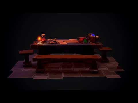 Stylized D&D Game Night Table
