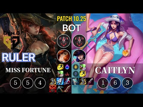 GEN Ruler Miss Fortune vs Caitlyn Bot - KR Patch 10.25