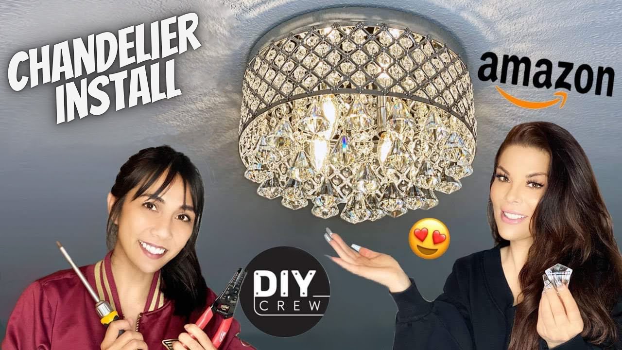 Watch video DIY Installing A Crystal Chandelier Now DIY Installing A Crystal Chandelier