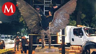 Reubican la escultura 'Alas de México' del artista Jorge Marín