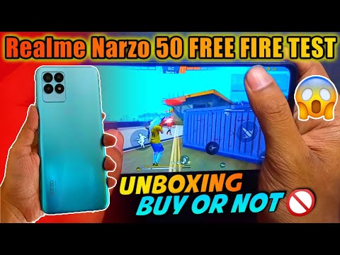 REALME NARZO 50 FREE FIRE TEST || realme narzo 50 free fire gameplay + Battery Drain Test.(unboxing)