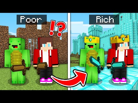 JJ and Mikey CASTLE from POOR to RICH in Minecraft - Maizen