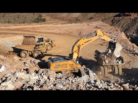 Liebherr 976 Excavator And Caterpillar 992G Wheel Loader Loading Dumpers - Sotiriadis/Labrianidis
