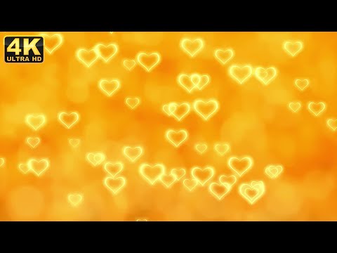 Flying gold hearts motion background hearts background hearts falling down wedding background 4kfree