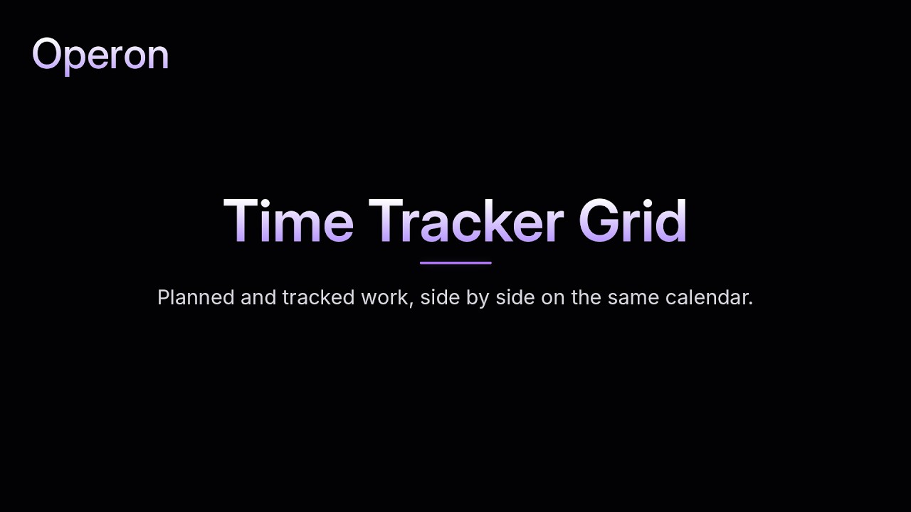 Video: the Time Tracker Grid with its Planned, External, and Tracked lanes side by side