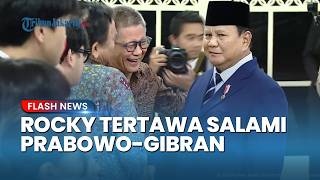 Rocky Gerung Hadiri Reshuffle Kabinet di Istana, Terekam Rangkul Gibran dan Salami Prabowo