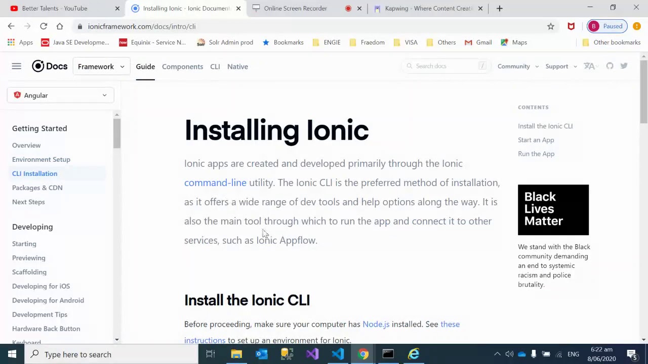 Build Ionic App using Angular 8 Part 1