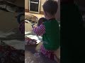 Marshall Opening His Thomas Stuff For Christmas
