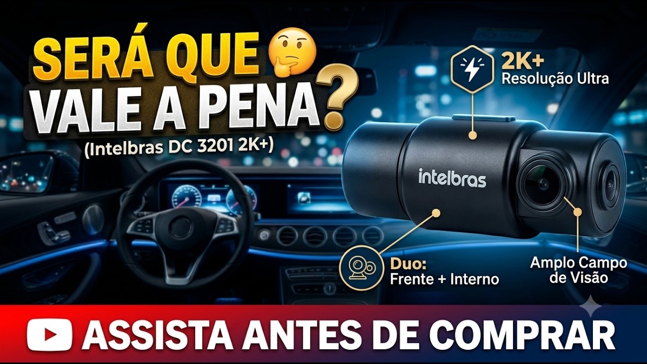Miniatura da avaliação em vídeo de Câmera Veicular Intelbras DC 3201 2K+ Alta Definição