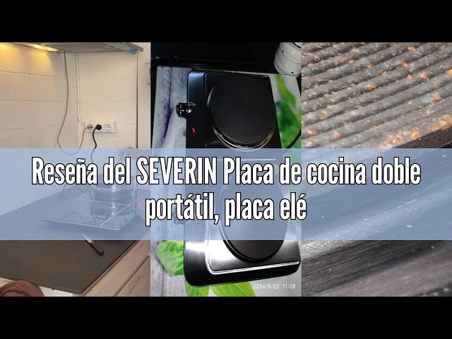 Vídeo relacionado con SEVERIN Placa de cocina doble portátil, placa eléctrica para cocinar con 2 fuegos, hornillo eléctrico de mesa con termostato regulable de acero inoxidable pulido, 2.500 W, KP 1014