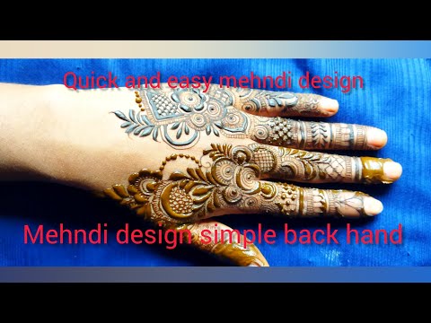 Mehndi design simple back hand| Quick and easy mehndi design| step by step full tutorial #mehndi 