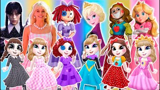 My talking angela 2 | Ragatha Vs Elsa Vs Barbie Vs Wednesday VS Miss Delight Vs Pr Peach | cosplay