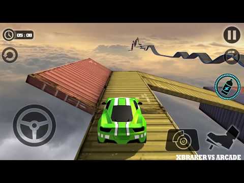 Impossible Stunt Car Tracks 3D: Green Car Unlocked Driving Stunts Levels 14 & 15 - Android GamePlay