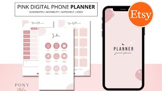 ⭐️ How To Create Digital Planner On Mobile To Sell on Etsy (Step by Step) // Phone Calendar