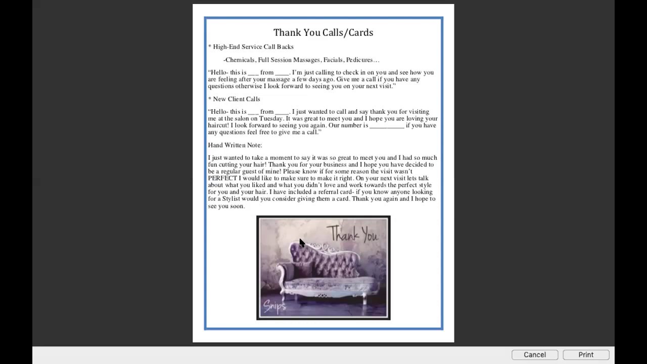 New Client Thank you Notes and Calls