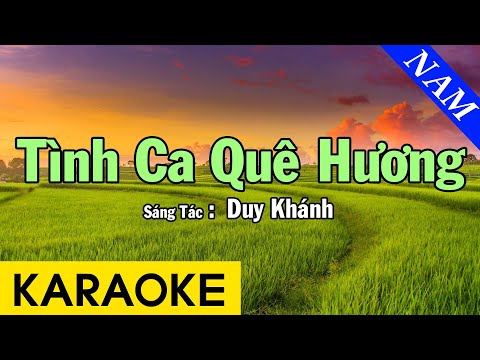 Karaoke Tình Ca Quê Hương Tone Nam Nhạc Sống - Beat Chuẩn