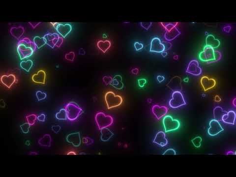 Colorful Neon Heart Fly Down Video Footage Background Free Download No Copyright