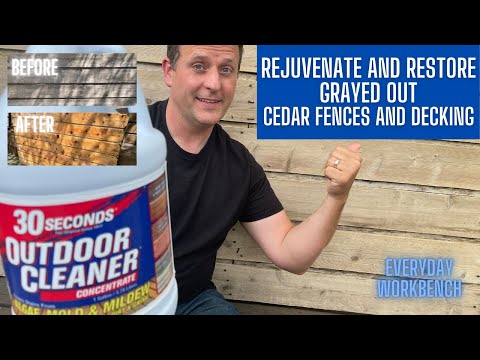 Clean and rejuvenate your cedar fence using 30 seconds outdoor cleaner.