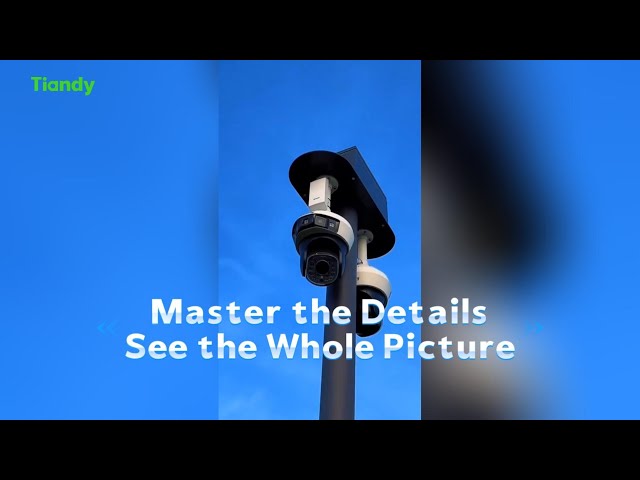 كاميرا تياندي بانورامية المتحركة الخارجية 360  TC-H366V PTZ- دقة 6 ميجابكسل3K، تقريب بصري 25X,150 متر، تتبع ذكي للاشخاص والسيارات TIANDY