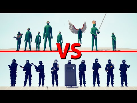 ZOMBIE Team vs SWAT Team - Totally Accurate Battle Simulator TABS