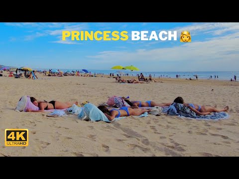 4K Beach Walk Princess Beach - Costa da Caparica , Summer In Portugal 2022