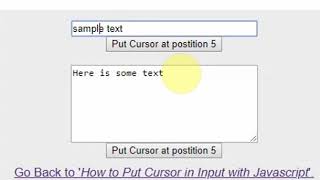JAVASCRIPT=How to Put Mouse Cursor in Input Element like TextArea or Textbox with Javascript Code