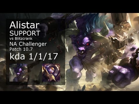 Alistar Support vs Blitzcrank - NA Challenger 1/1/17 Patch 10.7 Gameplay