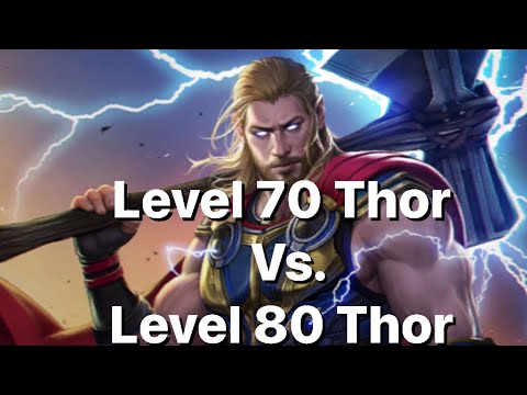 Level 70 Thor and Level 80 Thor Comparison-Marvel Future Fight