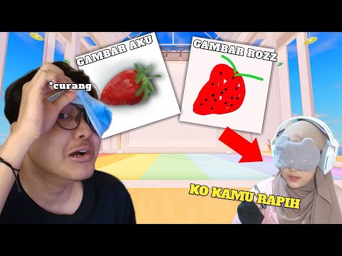 I PRANKED ROZZ TO DO A SPEED DRAW WITH HIS EYES CLOSE!! BUT I KEPT QUIET AND PEEKED!!!