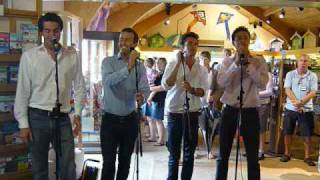 Blake perform their rendition of Snow Patrol&#39;s &#39;Chasing Cars&#39; on Knoll beach, Studland