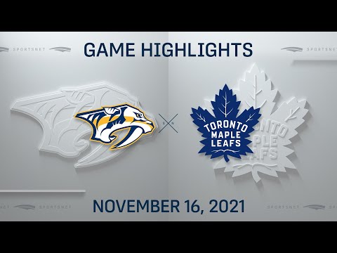 NHL Highlights | Predators vs. Maple Leafs - Nov. 16, 2021