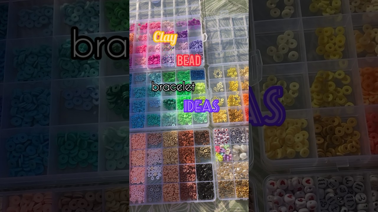 Clay bead bracelet ideas (pt.2)🧡💛🤍#bracelets #ideas #braceletideas #beads #preppy #smallbizz