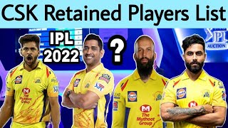 CSK Retained Players List For IPL 2022 | Mega Auction | MS Dhoni ?