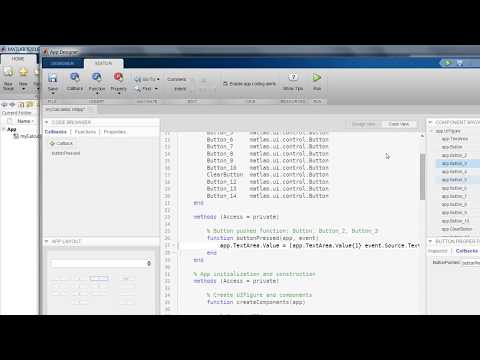 Design a GUI in MATLAB using AppDesigner – create a Simple Calculator ...