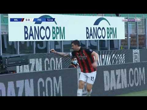 Gol di Alessio romagnoli Milan Vs fiorentina