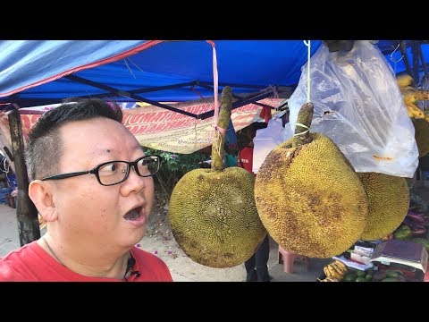 Ah Pa found a special fruits called Tarap in Sabah!  沙巴土著早市
