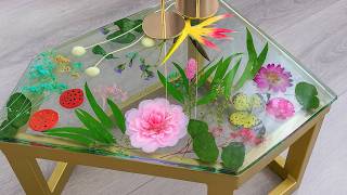 Resin Art Table: Real Flowers in Epoxy | From Mold to Final Coat
