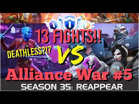 MCOC - Alliance War - Season 35 - War #5 - 13 FIGHTS!! - Nebula VS Apoc (24) Nimrod (46) Omega (50)