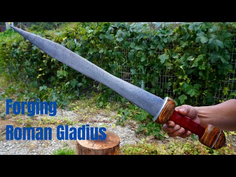 Forging a Damascus Roman Gladius, Sword of Gladiator!