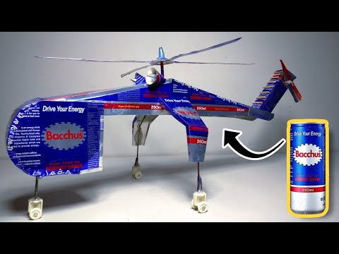 Making a helicopter Erickson Air-crane from Bacchus cans .| Cans recycling #12 | (DIY Everything)