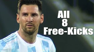 Lionel Messi All 8 Free Kick Goals For Argentina
