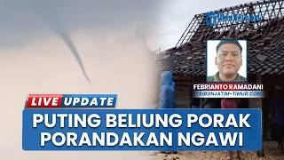 Angin Puting Beliung Gegerkan Warga Ngawi, Pohon Bertumbangan hingga Puluhan Rumah Rusak Diterjang