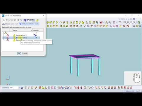 Assemblies and parts in VariCAD