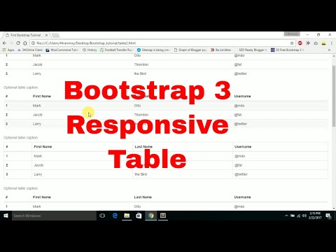 Bootstrap 3 tutorial Setep 6 - Bootstrap 3 Responsive Table | CodeMystery