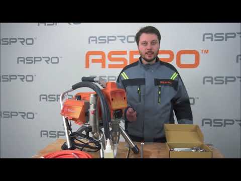 ASPRO 3100 видеоинструкция, обзор, запуск, промывка окрасочных аппаратах с электронным управалением