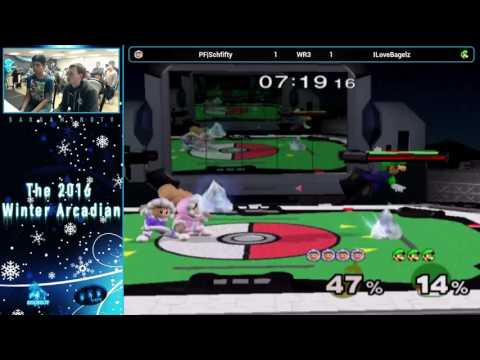 Winter 2016 Melee Arcadian WR3 - PF|Schfifty (Ice Climbers) vs ILoveBagelz (Luigi)
