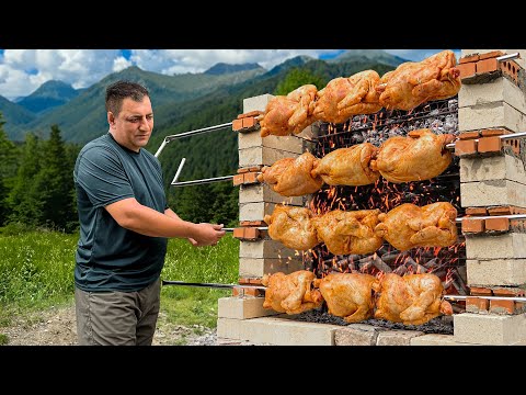 Hermit Making THE BEST Grilled Chicken in the Mountains! Juicy Meat Impress Anyone Who Try It!