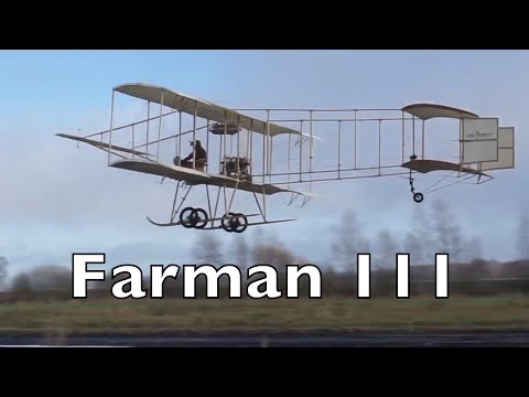 Биплан Фарман 3 из 1908 года. Машина времени с коротким видео из 2022 года