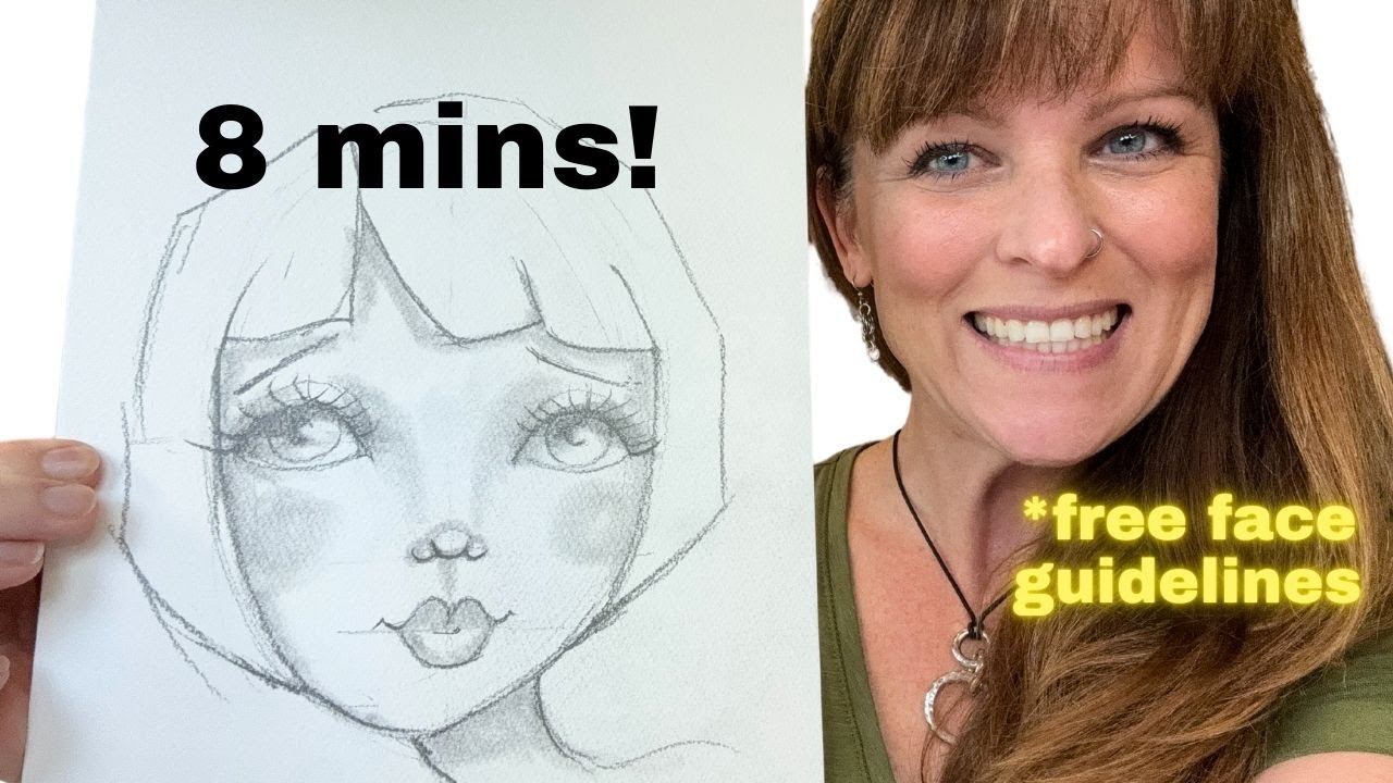 How I Draw and Shade a Whimsical Face in 8 minutes flat (PLUS 7 Face Drawing Guidelines FREE!)